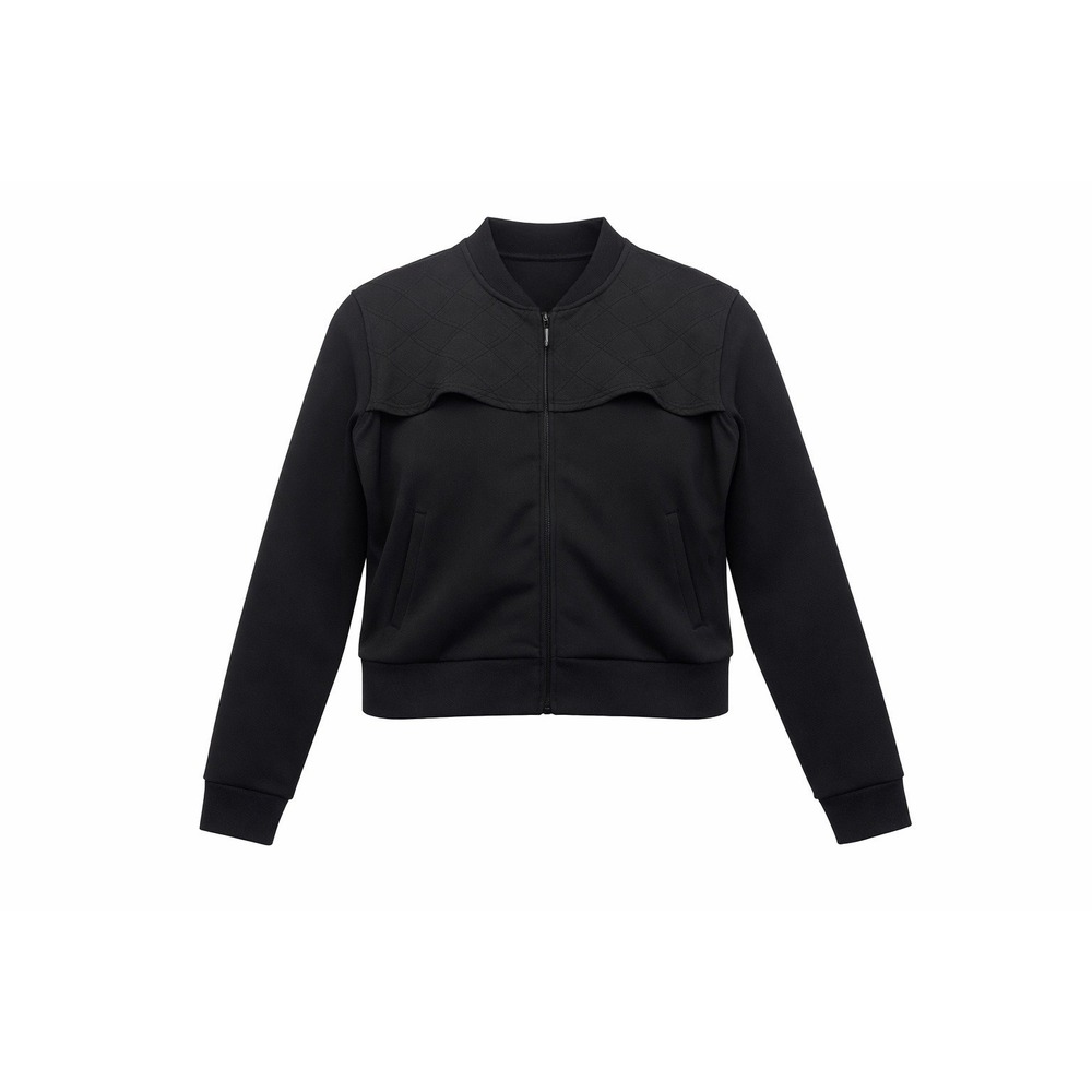 Zyia Active‎ Black Mesh Primo Zip Up Jacket Athletic Running Full Zip XL Quilted
